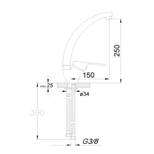 "Sleek chrome-finished faucet with a modern design, providing efficient water flow and easy-to-use single handle."