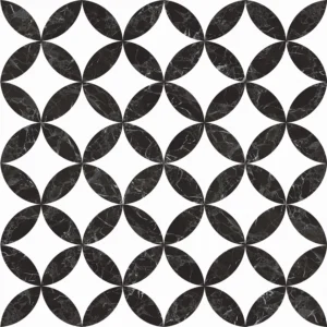 Intricate brown leaf pattern ceramic tiles arranged in a harmonious interlocking design