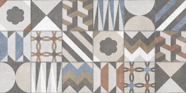 Assorted collection of ceramic tiles in various designs and textures