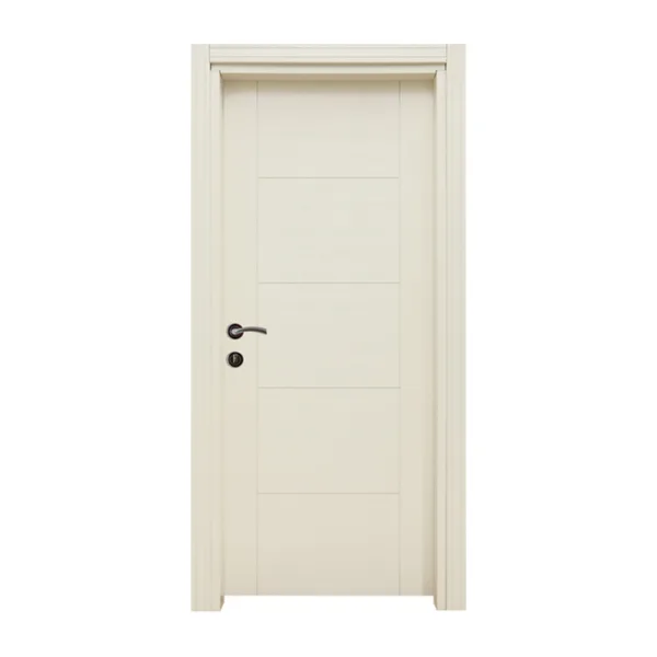 A modern Madra interior door in a soft cream finish featuring a minimalist, smooth panel design, suitable for contemporary home interiors