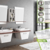 Chic VIOLE 160 double vanity set in white with elegant lighting and shelving